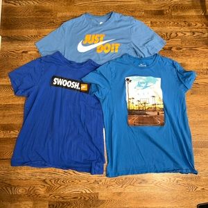 3 Blue Nike T-Shirts
